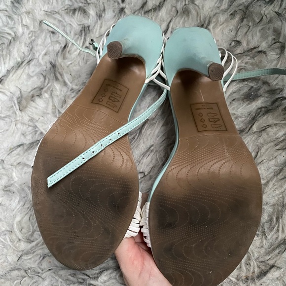 Madison by Shoedazzle mint and white high heel strappy sandals - Picture 4 of 6